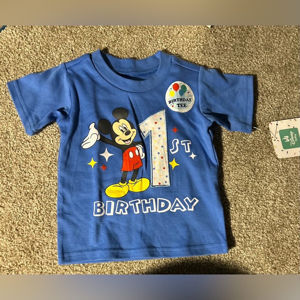 NWT 1st Birthday Mickey Mouse T-Shirt